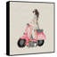 Pink Scooter II - Floater Frame Painting on Canvas-62252826