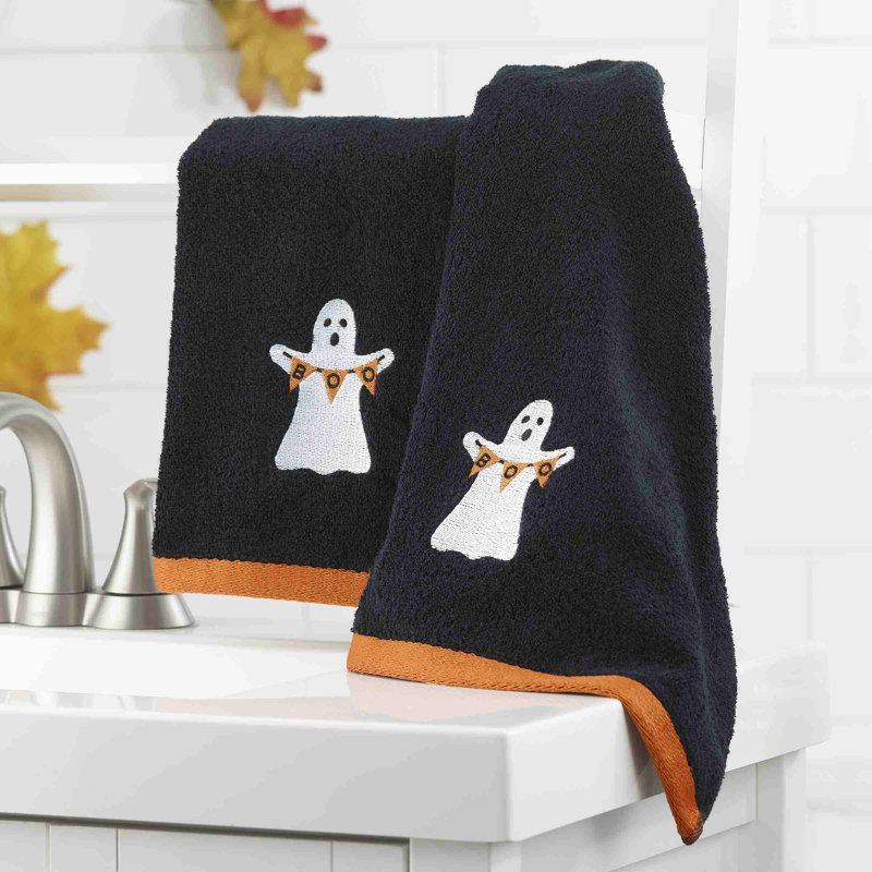  Ghost Boo Halloween 2-Pack Hand Towels