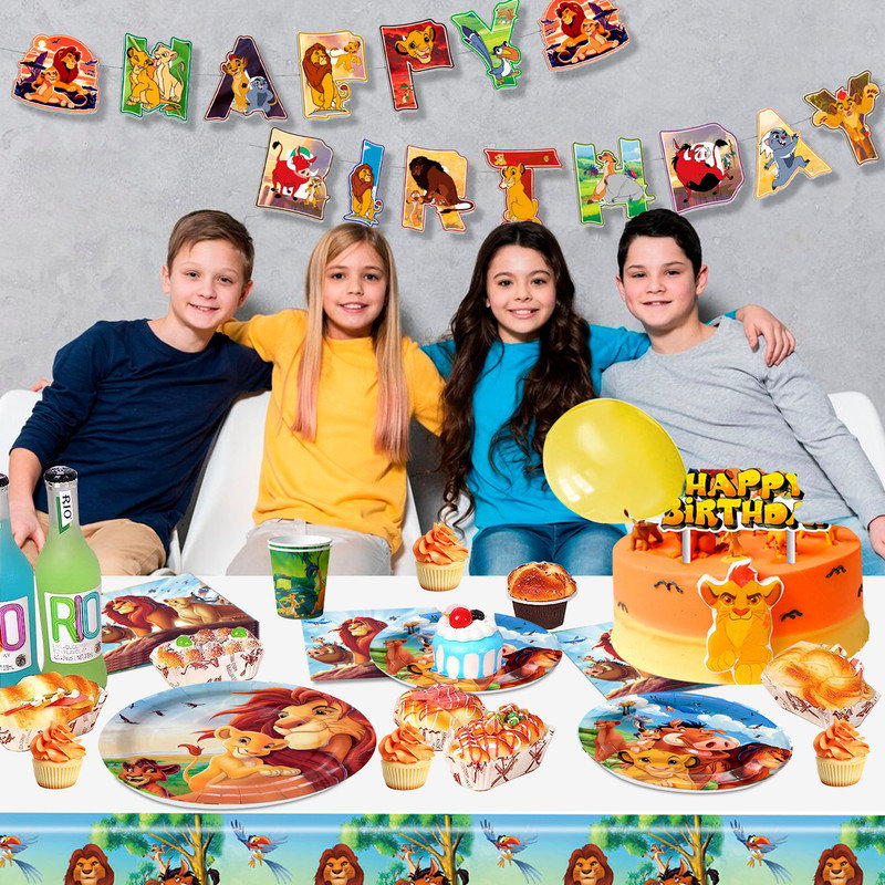 The Lion King Birthday Party Decoration Tableware Set, 66 Pcs Lion King Party Supplies Tableware