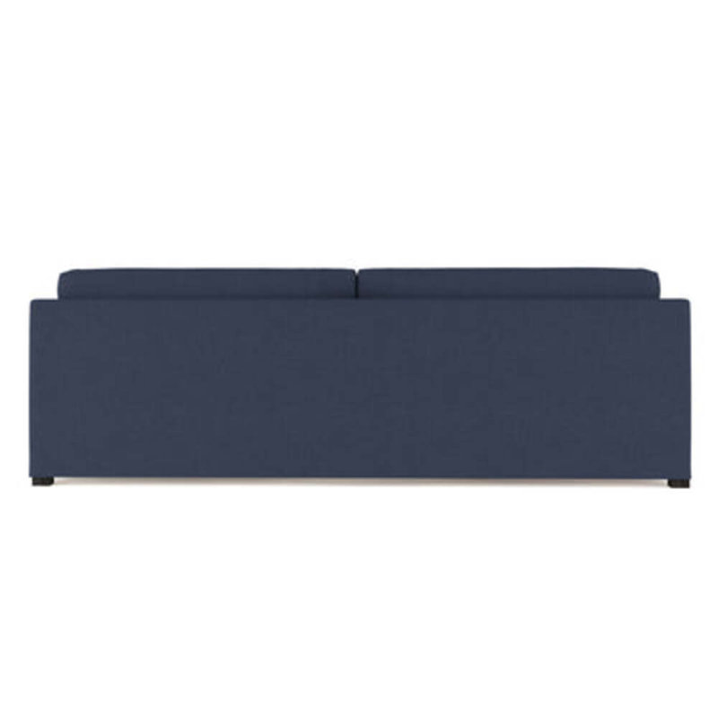 Madison Sofa, Box Weave Linen Blue Print, 33" H x 108" W x 41" D, Ebony