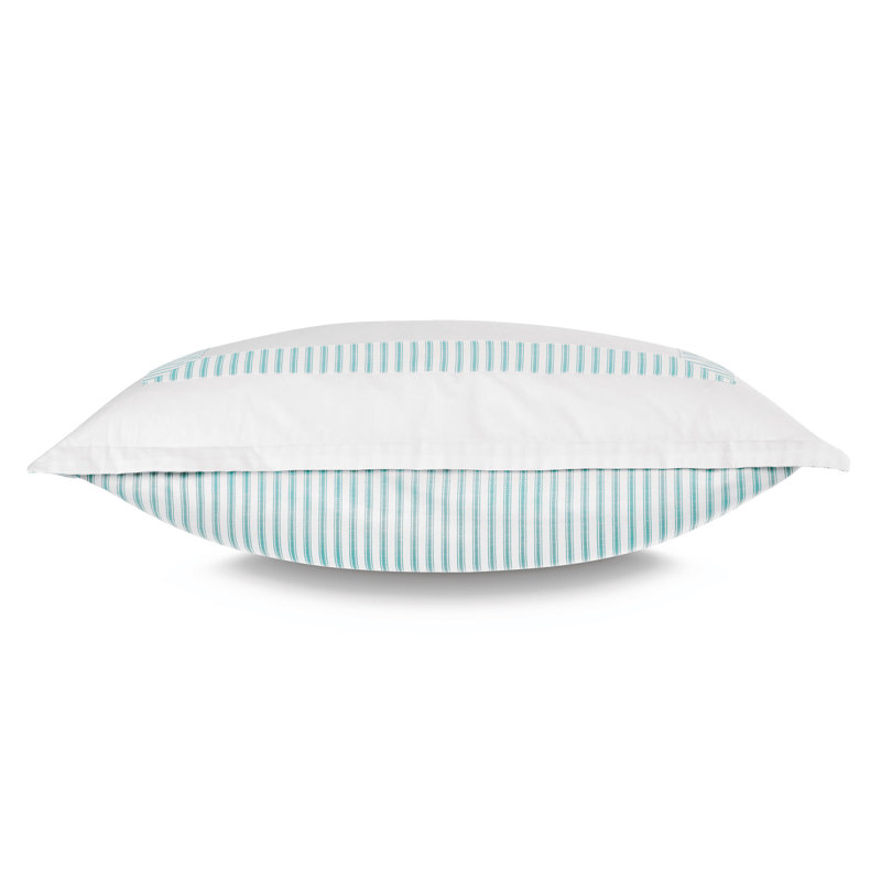 Blass Ticking Cotton Striped Sham by Alexa Hampton, Euro, Sea