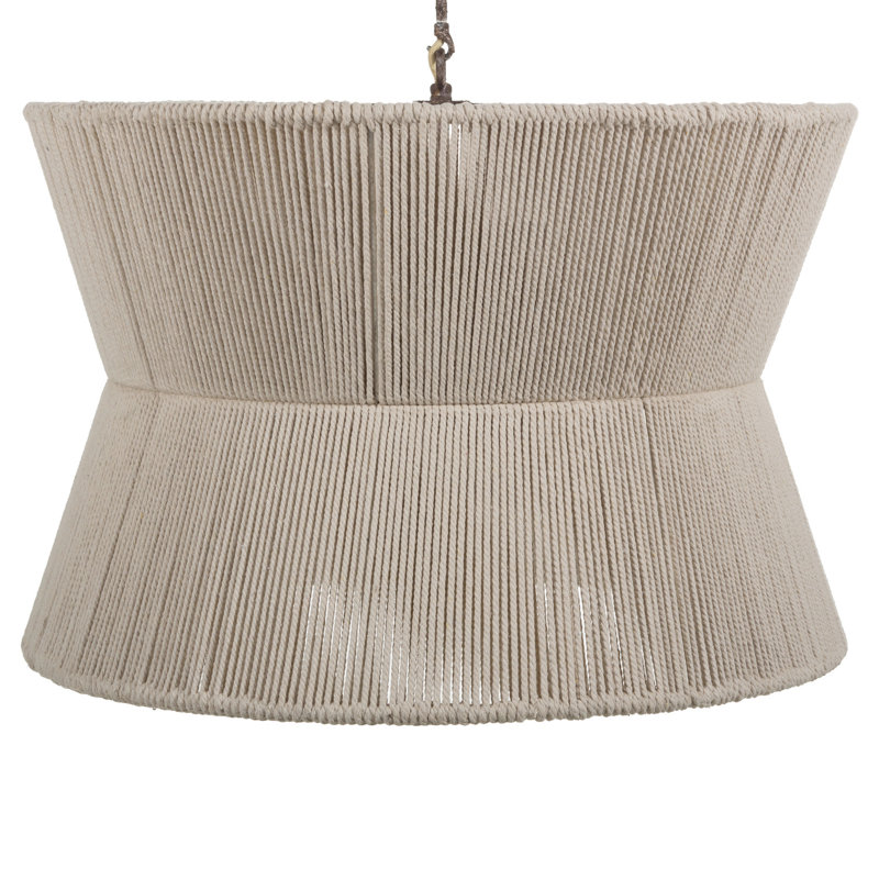 Gregory 8 - Light Shaded Geometric Chandelier with Rope Accents