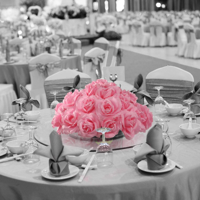 400 pièces de roses roses en soie - paquet de 8 fleurs artificielles réalistes pour bouquets, bricolage et événements