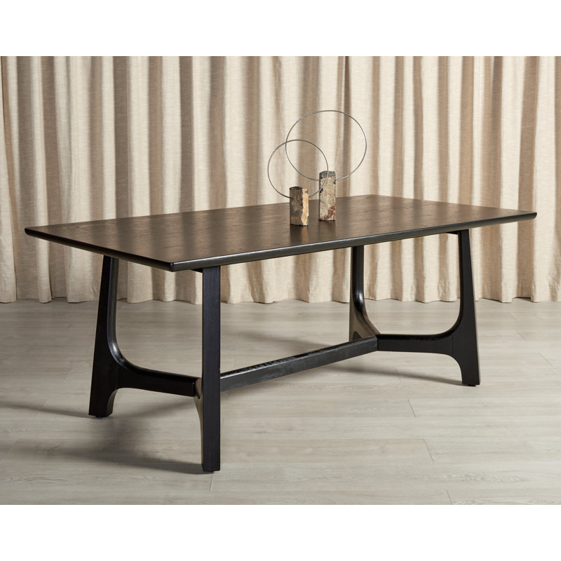 Table de salle à manger à tréteaux 76 po Burk, Noir