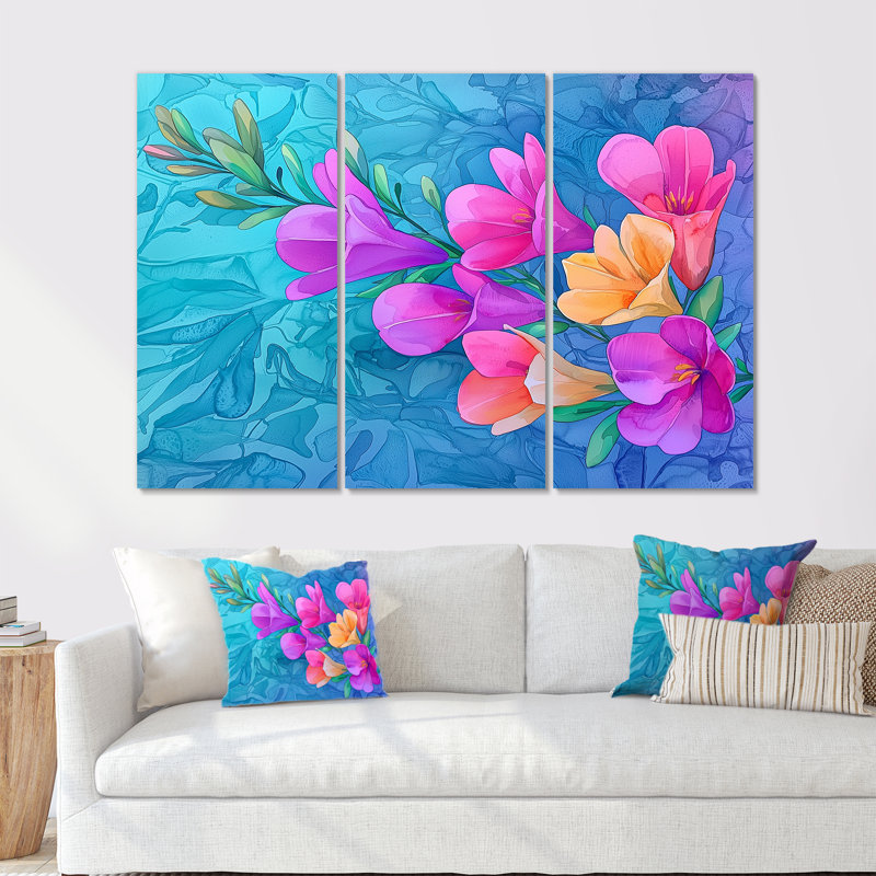 Addiston - Iris, ensemble d'art mural, H 32 po x l 48 po, Impression sans cadre en métal, Ne s’applique pas