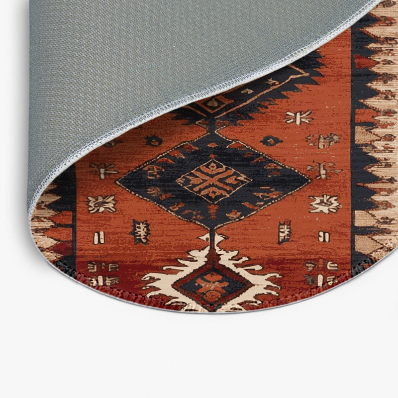 Tapis turc intérieur et extérieur brun, Rond 5 pi