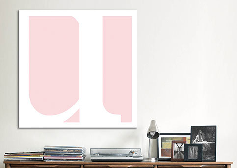 « the type »-impression sans cadre sur toile, U, H 12 po x l 12 po x P 0,75 po