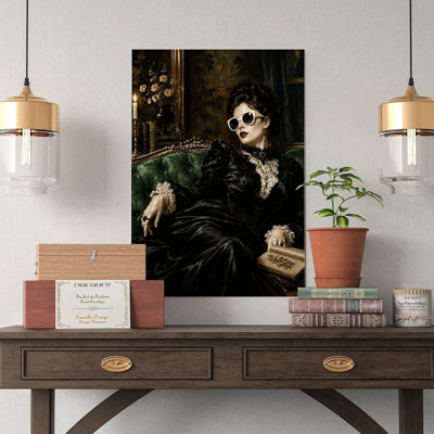 Canvas Wall Art Gothic Victorian Black Velvet Dress With Lace Vintage Poster Print Home Decor