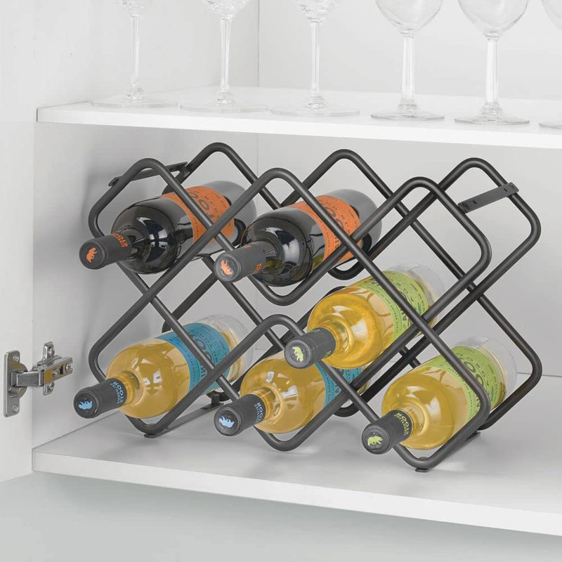 Baham 8 Bottle Tabletop Wine Bottle Rack in Black