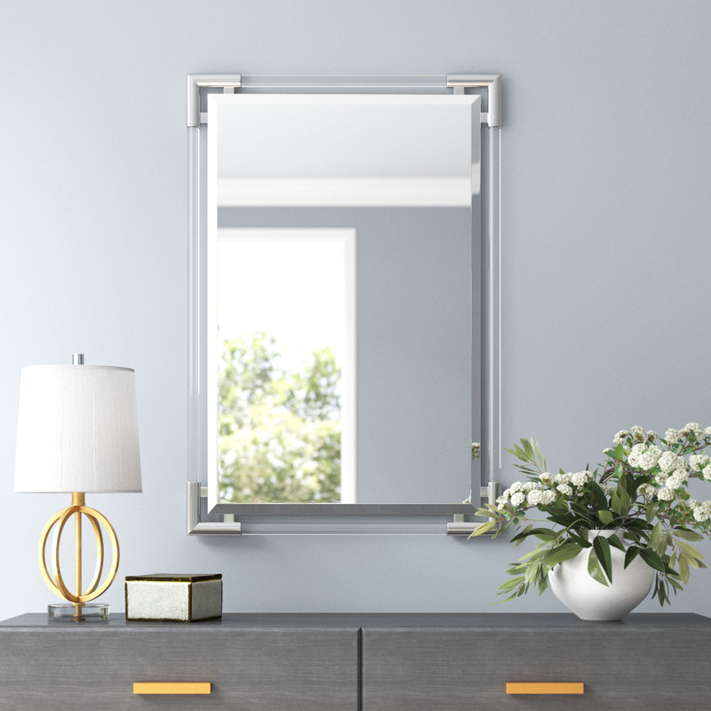 Armistead Elsie Beveled Silver & Acrylic Accent Mirror