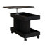 Petite table basse à roulettes, table d'appoint multifonctionnelle rotative à 360 °, table de bout roulante avec compartiment de rangement, table de chevet mobile pour le salon, la maison et le mobilier de chambre à coucher, noir-134895320
