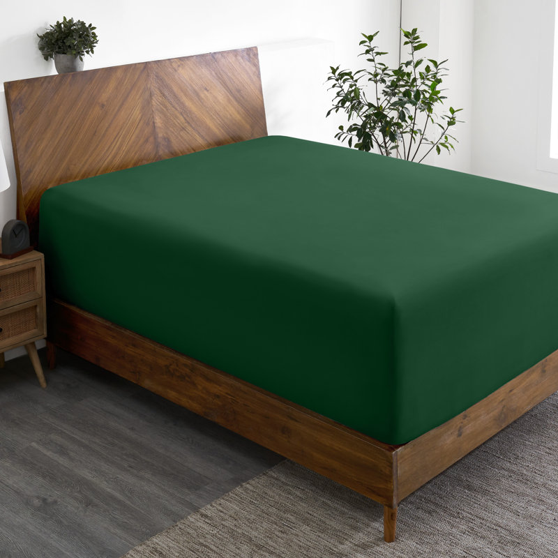 Extra Deep Microfiber Fitted Sheet, Twin XL Fitted Sheet, Forest Green