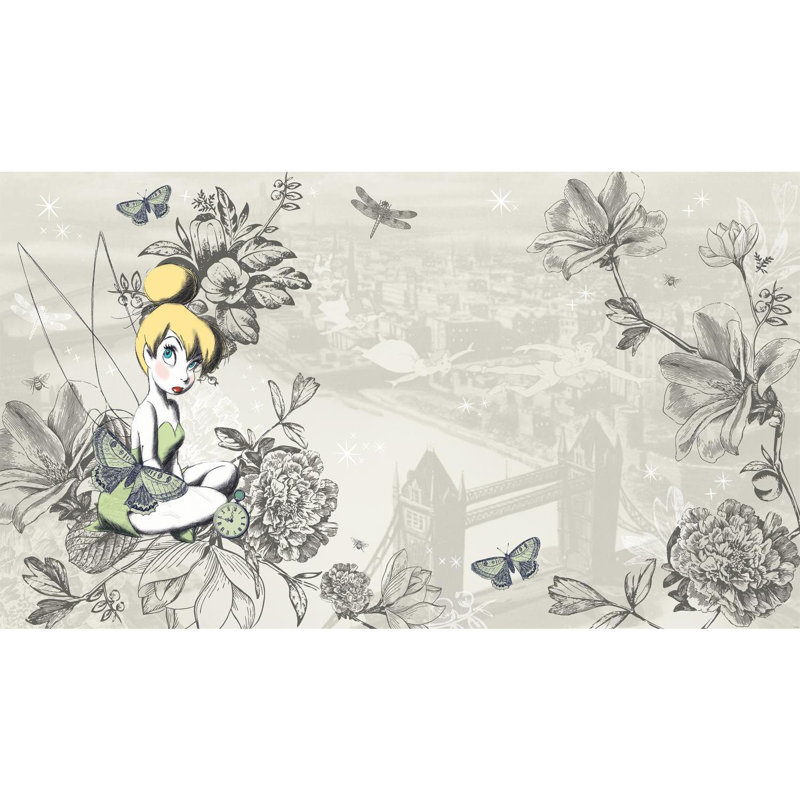Panneau mural 10,5 pi x 72 po pré-collé de la chaise tinkerbell