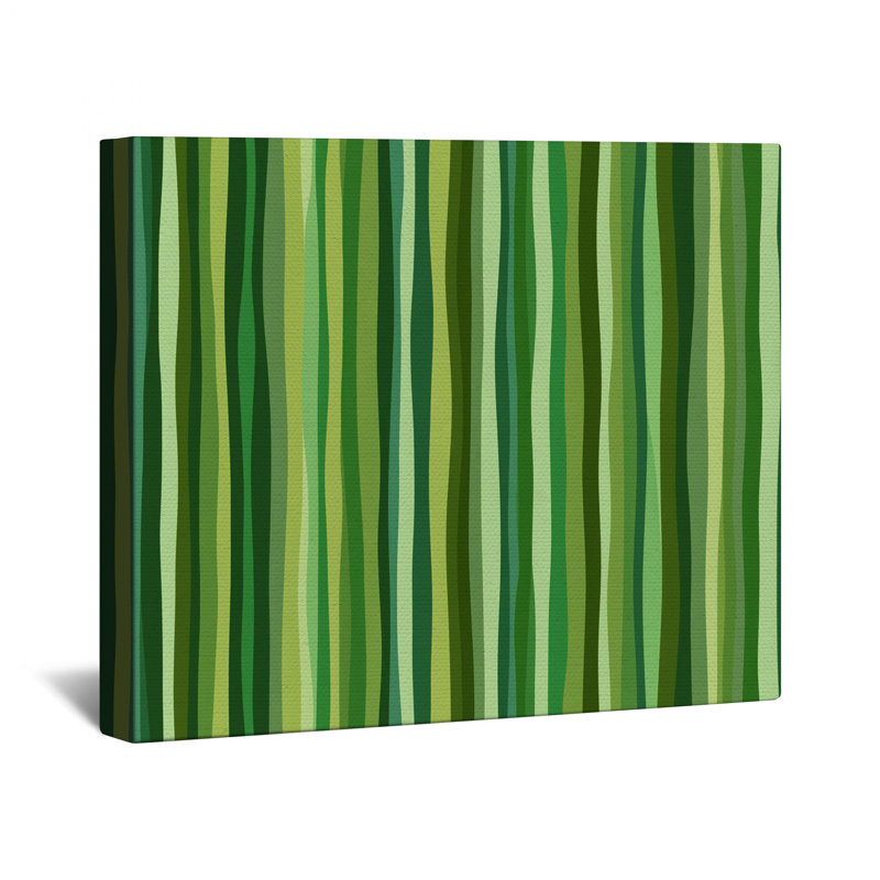Toile tendue à rayures vertes, 32 po x 32 po