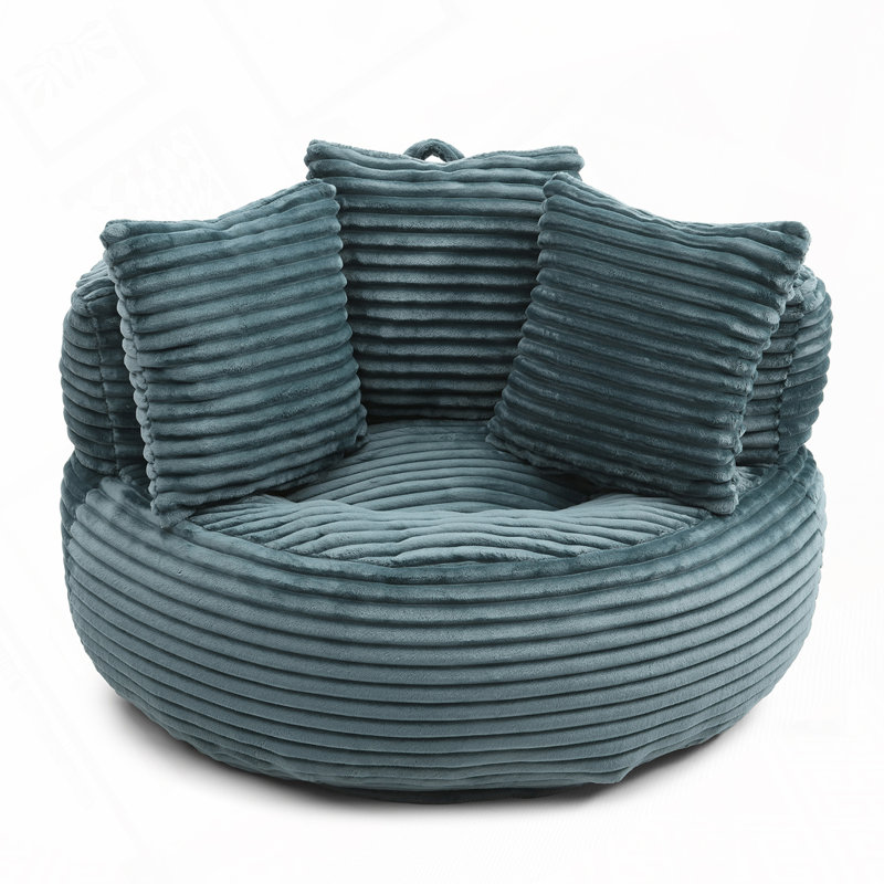 Fauteuil à billes en velours côtelé, Turquoise