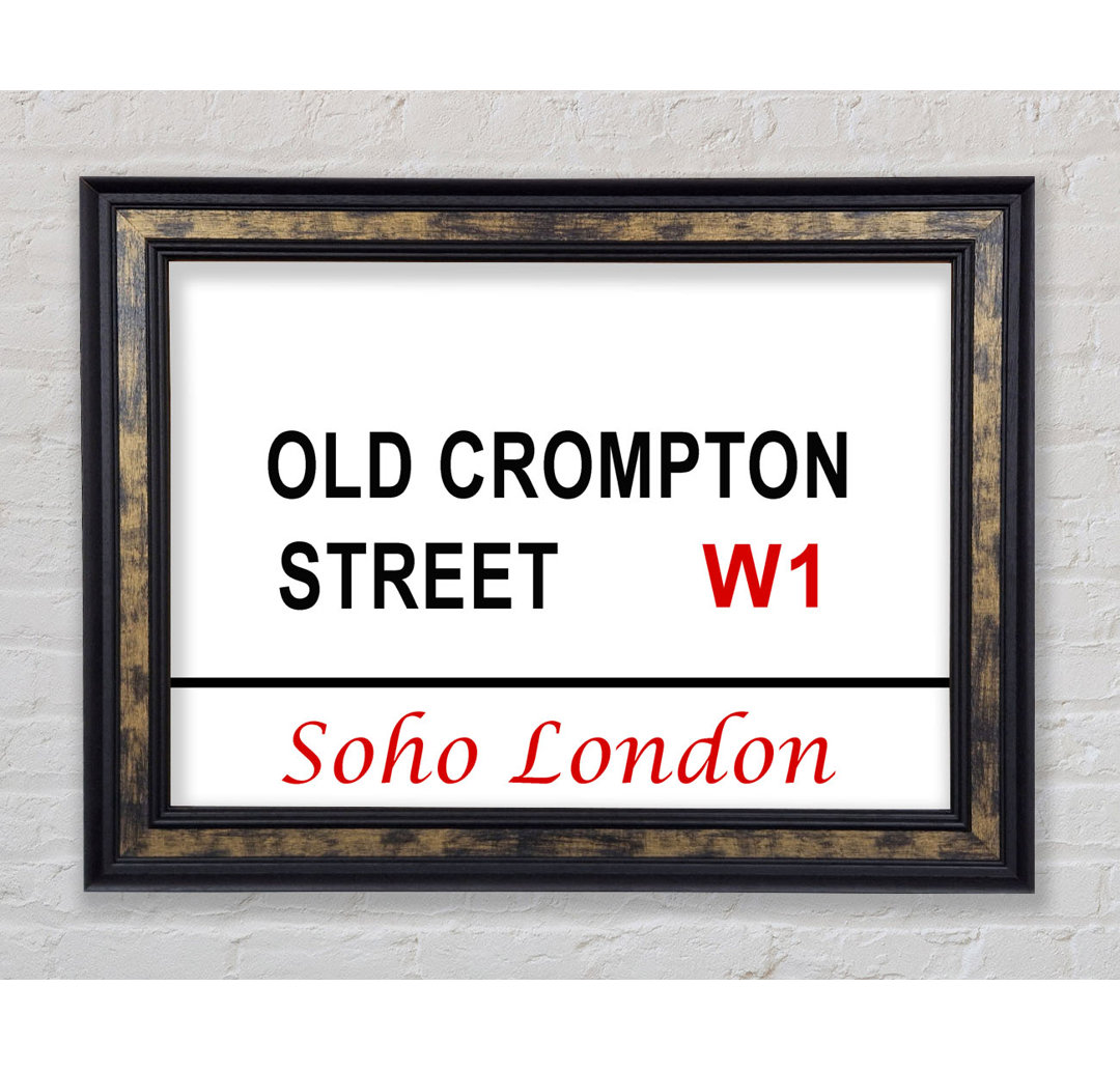 Old Crompton Street Signs - Einzelne Bilderrahmen Kunstdrucke