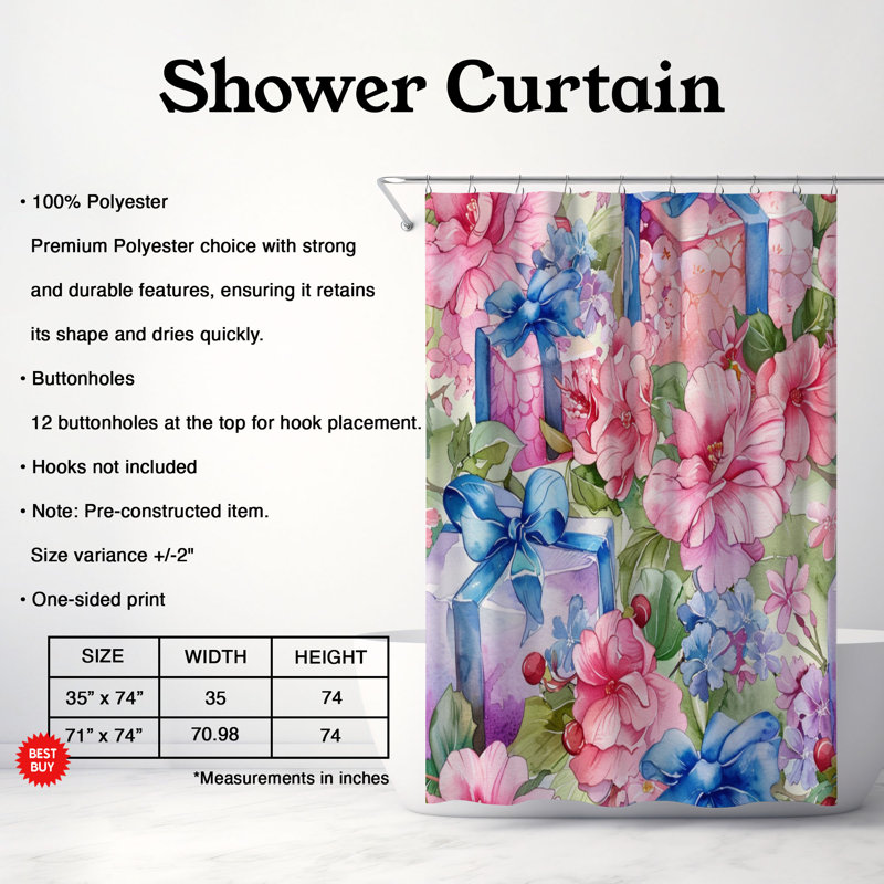 Rideau de douche Premium, H 74 po x l 71 po