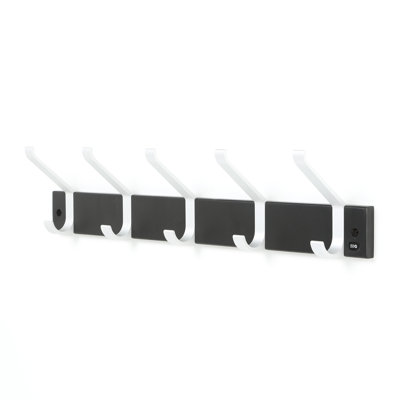 Wall mounted 5 hook coat rack