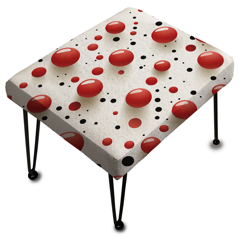 Red And White Polka Dots - Polka Dots Rectangle Ottoman