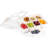 Divided Serving Tray With Lid And Handle, Snackle Box Charcuterie Container Portable For Snack Platters Reusable Clear Organizer 8 Compartments For Candy, Fruits, Nuts Perfect For Party Entertaining
