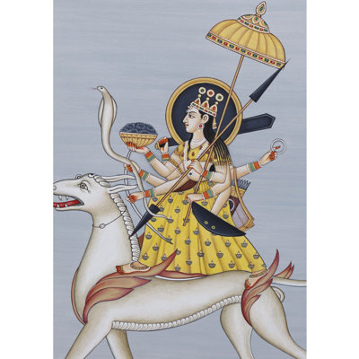 Eight Armed Goddess Durga | Watercolor On Paper