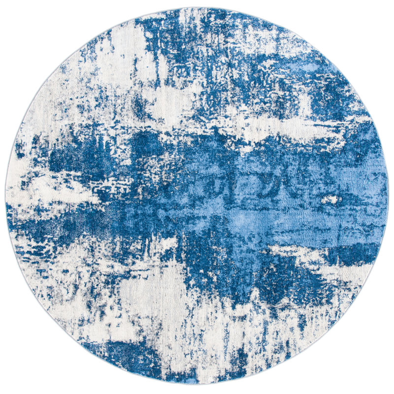 Jasper 100 Performance Abstract Rug, Round 6'7"