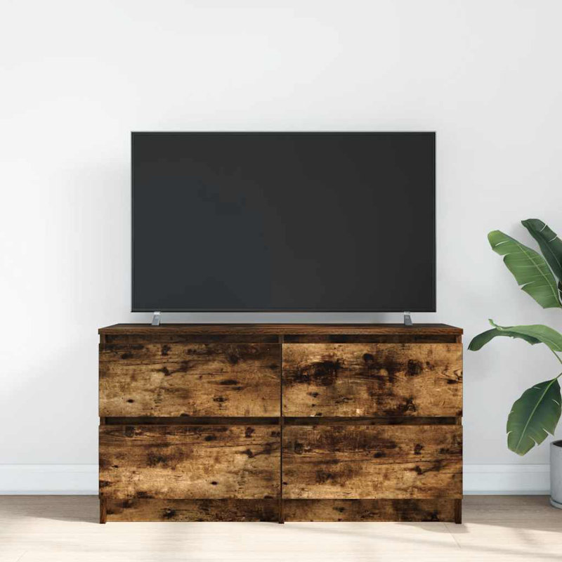 TV Cabinet 100X35x54 Cm Engineered Wood, Smoked Oak