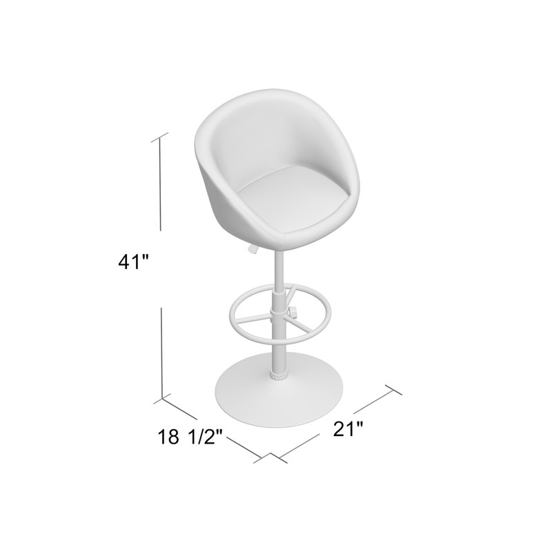 Nordin Swivel Upholstered Adjustable Height Counter Stool, Brown Vinyl