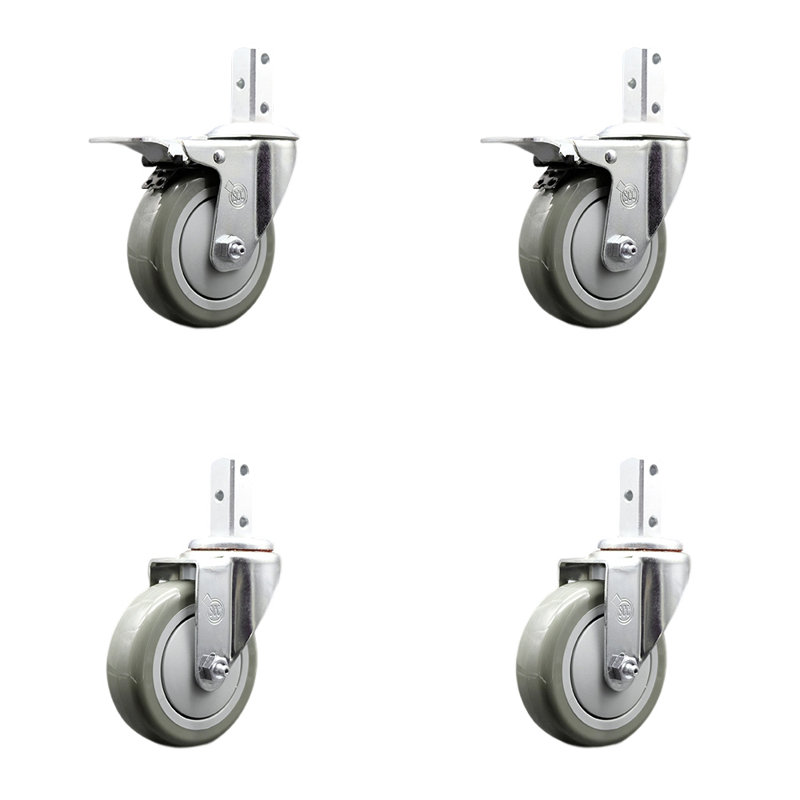 Square Stem Caster, Gray
