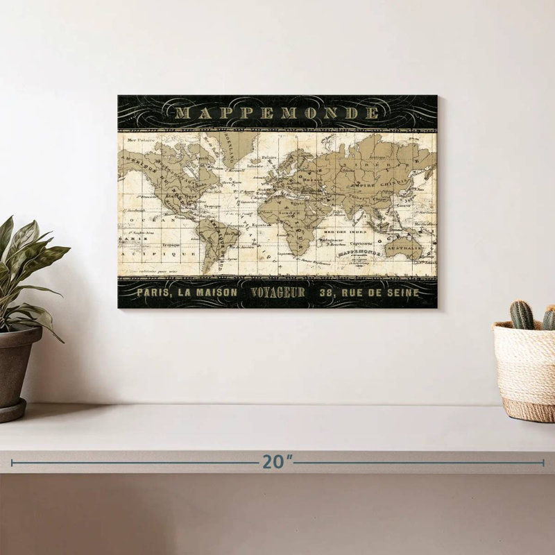 Mappemonde, H 8 po x l 12 po