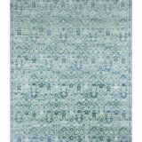 Rectangle Oriental Hand-Knotted Wool Area Rug in Light Green