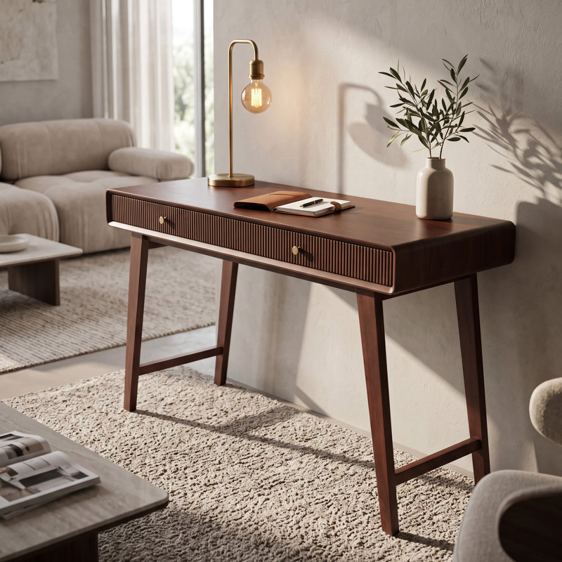 Hudson Solid Wood 2-Drawer Desk