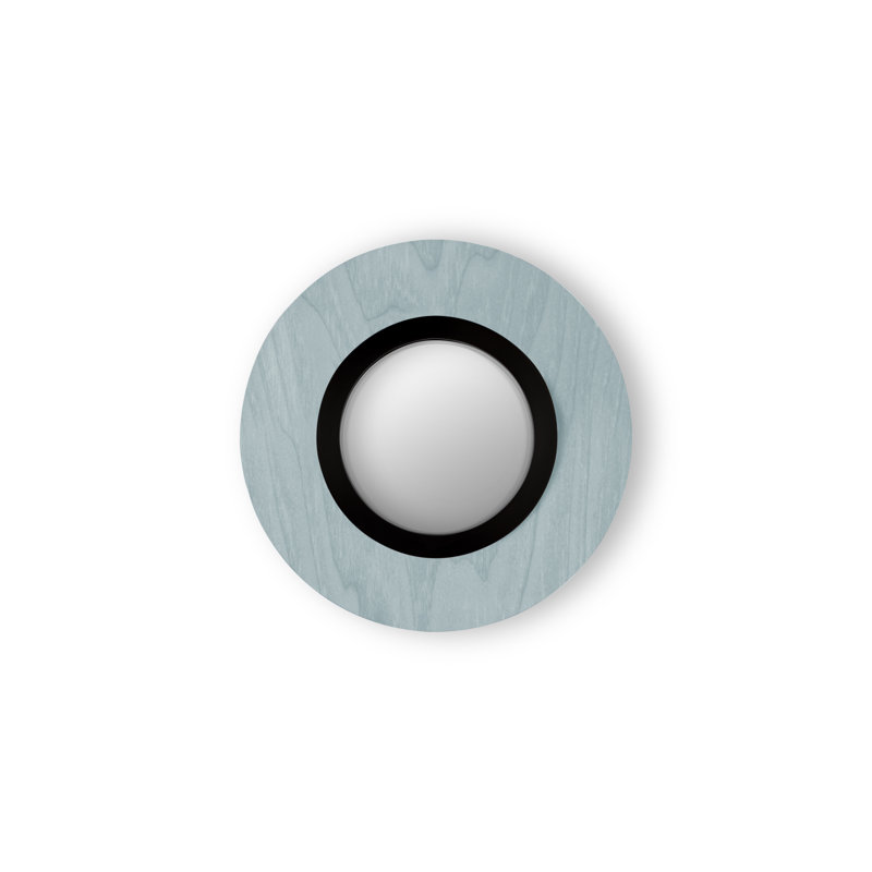 Lens 1 - Light LED Flush Mounted Sconce, Matte Black, Sea Blue