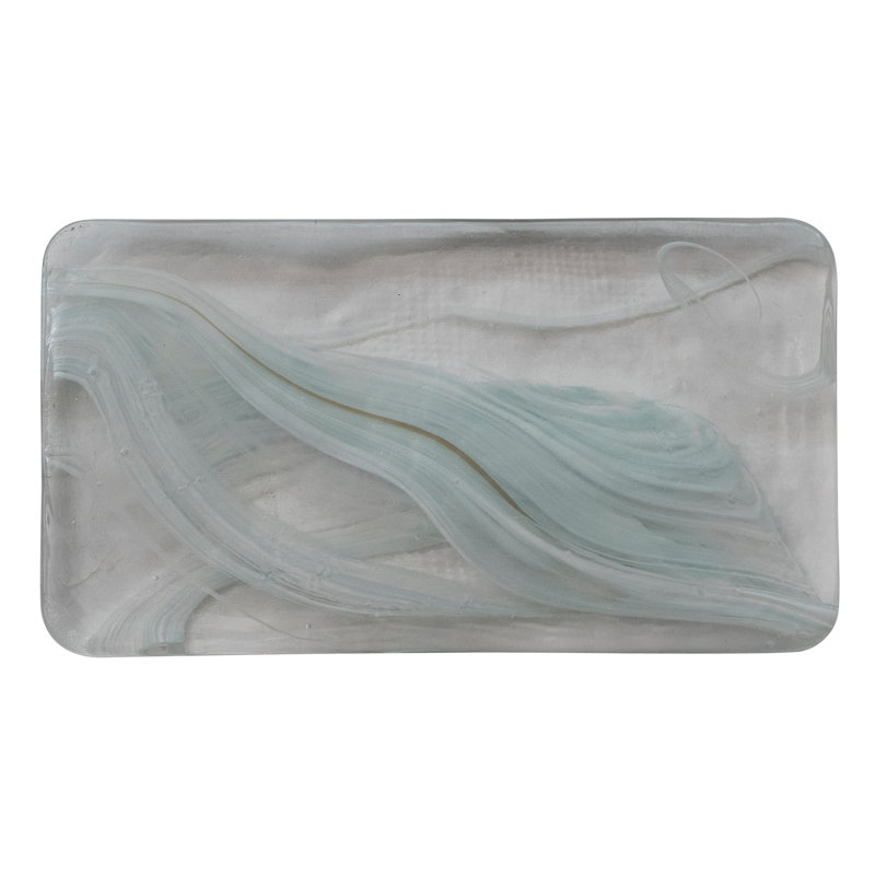 Handcrafted Art Glass Rectangle Tray