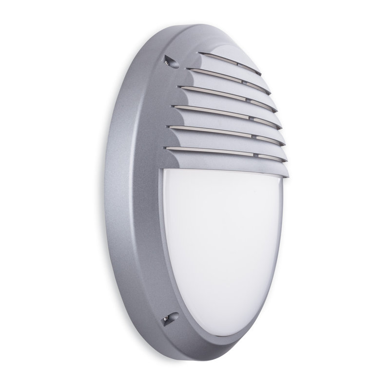 11.02cm H Integrated LED Outdoor Bulkhead Light, Silver