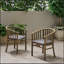 Ensemble de 2 chaises de salle à manger d'extérieur en bois avec coussins, résistantes aux intempéries et ergonomiques pour le confort et le style