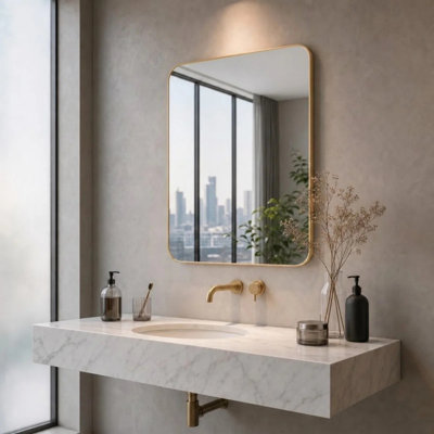 Mercedita Metal Rectangle Wall Mirror