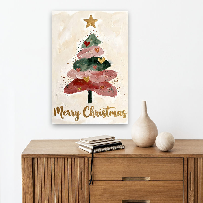 Abstract Christmas Tree Abstract Modern Christmas Tree Landscape Nature Wall Art Print, 45.72cm H x 30.48cm W