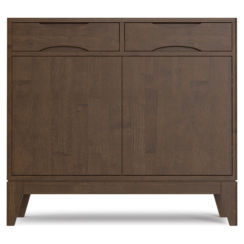 Armoire de rangement de 40 pouces en bois massif de couleur brun noyer