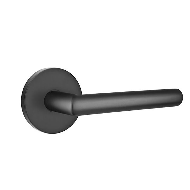 Stuttgart Passage (Hall & Closet) Door Lever with Rosette, Left, Flat Black