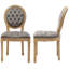 Chaise d'appoint en velours capitonné avec garniture cloutée 19,7 po Amando-1385404238-1404483373