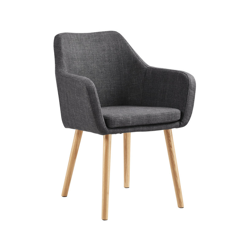 Stuhl 48cm H Polyester Upholstered Parsons Chair, Black