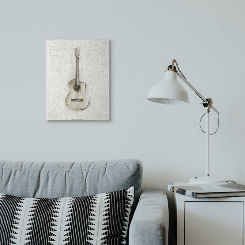 «Acoustique guitare», impression, H 16 po x l 20 po x P 1,5 po, Toile tendue
