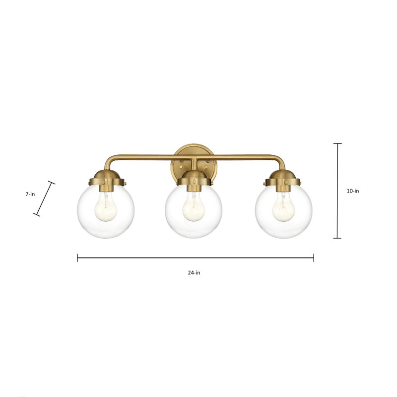 Parlez 3 - Light Dimmable Vanity Light, Brushed Gold