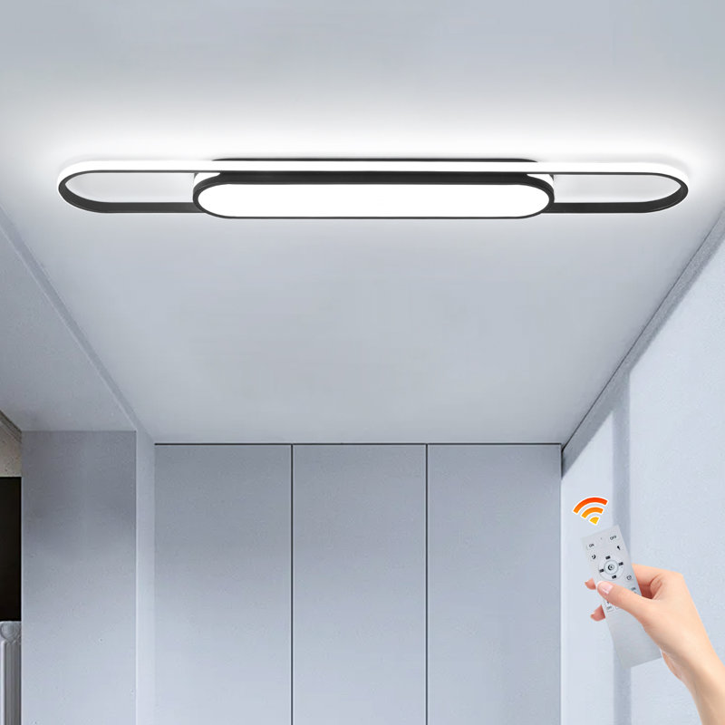 Muscato 1-Light LED Flush Mount, Black, 4.8" H x 140" W x 17" D