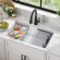 Delta Everest™ 32" L Granite Composite Workstation Kitchen Sink Undermount Single Bowl with WorkFlow™ Ledge 