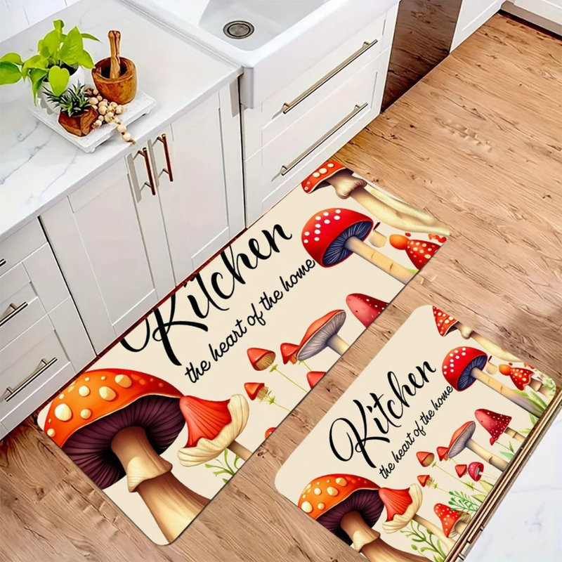 Tapis de citation de cuisine beige, ensemble de 2 pièces pour décor de cuisine de campagne