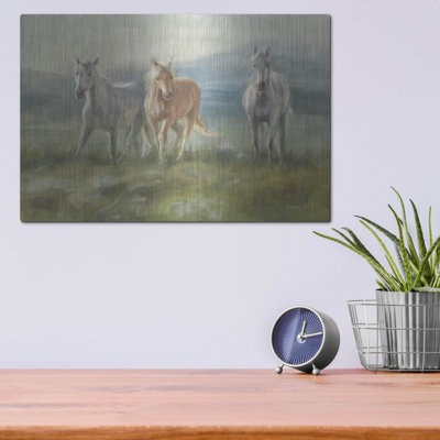  «Rangeland Horses» par Danhui Nai, art mural en métal