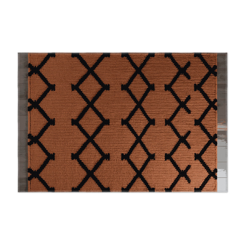 Tapis brun intérieur et extérieur Trellis