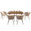 Ensemble de salle à manger de jardin 7 pièces GO, ensemble de meubles d'extérieur toutes saisons avec table et chaises, plateau de table en bois d'acacia
